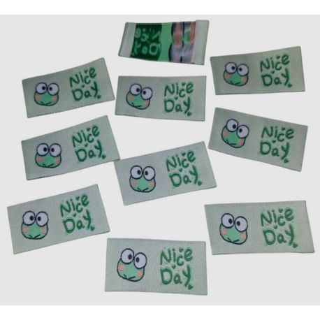 Lot de 10 Etiquettes tissées 2,50 x 5 cm Amour