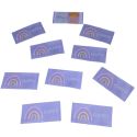 Lot de 10 Etiquettes tissées 2,50 x 5 cm Arc en ciel
