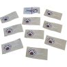 Lot de 10 Etiquettes tissées 2,50 x 5 cm Patte de Chien