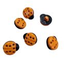 Lot 6 Boutons Fantaisie Coccinelle Coloris Orange 15 mm Plastique