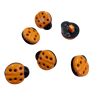 Lot 6 Boutons Fantaisie Coccinelle Coloris Orange 15 mm Plastique