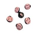 Lot 6 Boutons Fantaisie Coccinelle Coloris Orange 15 mm Plastique