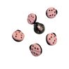 Lot 6 Boutons Fantaisie Coccinelle Coloris Orange 15 mm Plastique