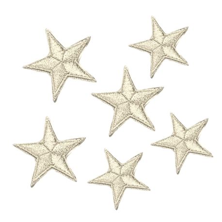 Parche Parche para planchar 6 x Color estrella Crudo 3 x 3 cm