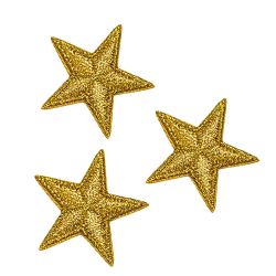 Ecusson Thermocollant 3 Petites ETOILES Coloris Doré Or 3 x 3 cm