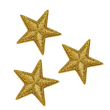 Ecusson Thermocollant 3 Petites ETOILES Coloris Doré Or 3 x 3 cm