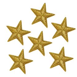 Patch Ecusson Thermocollant 6 x Etoile Coloris or doré 3 x 3 cm