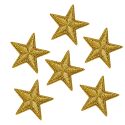 Parche de hierro 6 x Star Color dorado 3 x 3 cm