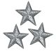 Ecusson Thermocollant 3 Petites ETOILES Coloris Argenté Argent 3 x 3 cm