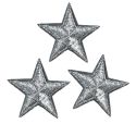 Placa de hierro 3 ESTRELLAS Plata Plata 3 x 3 cm