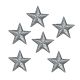 Parche Parche de hierro 6 x Star Silver color plata 3 x 3 cm