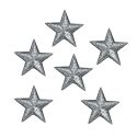 Parche Parche de hierro 6 x Star Silver color plata 3 x 3 cm