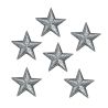 Patch Ecusson Thermocollant 6 x Etoile Coloris argent argenté 3 x 3 cm