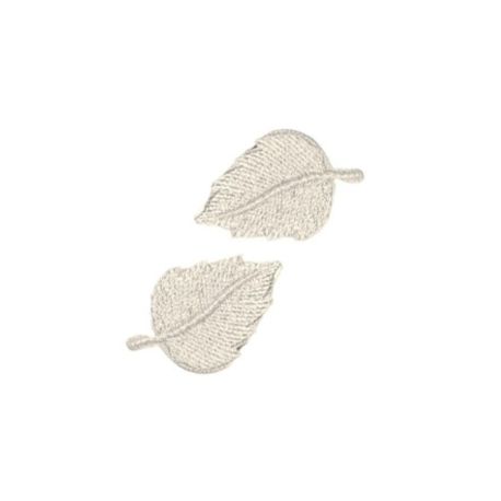 Patch Ecusson Thermocollant 2 x Petite Feuille Plume Coloris Bleu Marine 2 x 3 cm