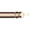 Bandoulière Réglable Rayée Longueur 1,40 m Largeur 40 mm 2 Mousquetons Métal Coloris Noir Doré