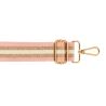 Bandoulière Réglable Rayée Longueur 1,40 m Largeur 40 mm 2 Mousquetons Métal Coloris Rose Doré