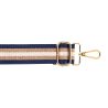 Bandoulière Réglable Rayée Longueur 1,40 m Largeur 40 mm 2 Mousquetons Métal Coloris Noir Doré