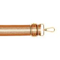 Bandoulière Réglable Rayée Longueur 1,40 m Largeur 40 mm 2 Mousquetons Métal Coloris Noir Doré