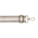 Bandoulière Réglable Rayée Longueur 1,40 m Largeur 40 mm 2 Mousquetons Métal Coloris Noir Doré