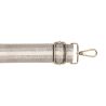 Bandoulière Réglable Rayée Longueur 1,40 m Largeur 40 mm 2 Mousquetons Métal Coloris Gris Argent