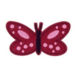 Patch Ecusson Thermocollant Papillon rose 3 x 7,50 cm