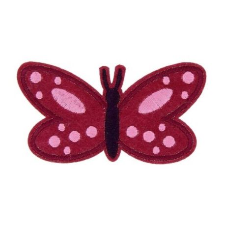 Patch Ecusson Thermocollant Papillon rose 3 x 7,50 cm