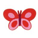 Patch Ecusson Thermocollant Papillon Rouge Orange 5 x 8 cm