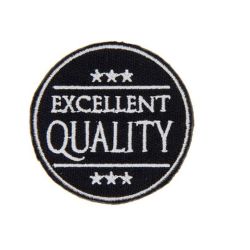Patch Ecusson Thermocollant Rond Noir Excellent Quality 5 x 5 cm