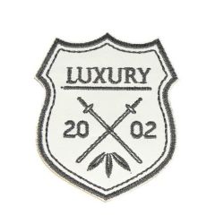Patch Ecusson Thermocollant Blason Blanc Luxury 5 x 6 cm