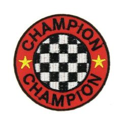 Patch Ecusson Thermocollant Rond Champion 6,50 x 6,50 cm