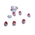 Lot de 12 Boutons Coccinelle blanche et rouge 4 x 8 mm Résine