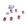 Lot de 12 Boutons Coccinelle blanche et rouge 4 x 8 mm Résine