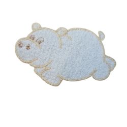 Patch Ecusson Thermocollant Hippopotame Coloris Rose 4 x 8 cm