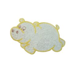 Patch Ecusson Thermocollant Hippopotame Coloris Rose 4 x 8 cm
