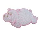 Patch Ecusson Thermocollant Hippopotame Coloris Rose 4 x 8 cm