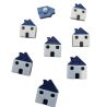 Lot de 8 Boutons Maison Coloris Bleu 15 x 20 mm