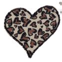 Patch Ecusson Thermocollant Coeur Léopard 6 x 6 cm