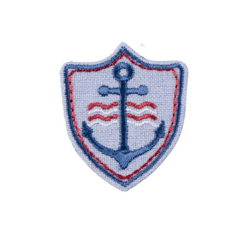 Patch Ecusson Thermocollant Petit Blason Ancre Marine 3,50 x 4 cm