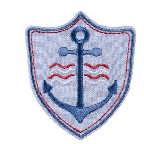Patch Ecusson Thermocollant Petit Blason Ancre Marine 6,50 x 7 cm