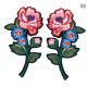 Patch Ecusson Thermocollant Duo de fleurs roses 4,50 x 8,50 cm