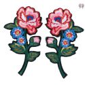 Patch Ecusson Thermocollant Duo de fleurs roses 4,50 x 8,50 cm