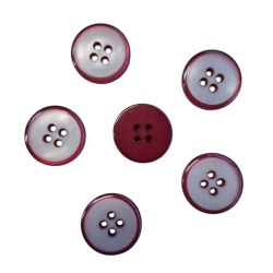 Lot de 6 boutons bordure coloris Bordeaus 23 mm plastique