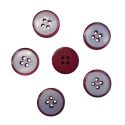 Lot de 6 boutons bordure coloris Bordeaux 23 mm plastique