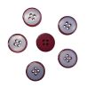 Lot de 6 boutons bordure coloris Bordeaux 23 mm plastique