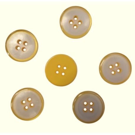 Lot de 6 boutons bordure coloris Bordeaus 23 mm plastique