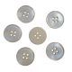 Lot de 6 boutons bordure coloris Ecru 23 mm plastique