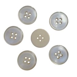 Lot de 6 boutons bordure coloris Ecru 23 mm plastique