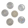 Lot de 6 boutons bordure coloris Ecru 23 mm plastique