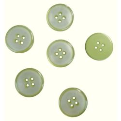 Lot de 6 boutons bordure coloris Anis 23 mm plastique