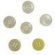 Lot de 6 boutons bordure coloris Jaune 23 mm plastique